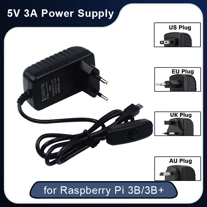 5V 3A Raspberry Pi 3 Model B + - Home Office Uk ulasan dan harga