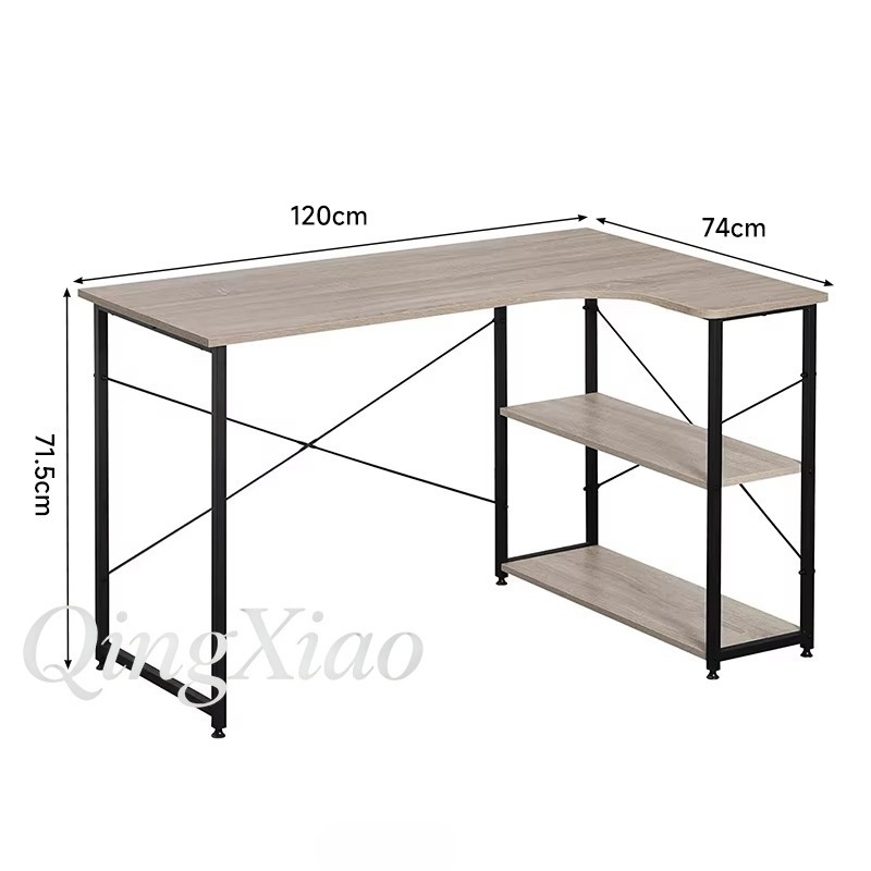Meja Sudut Bentuk L Dengan Rak - Home Office Bookshelves ulasan dan harga